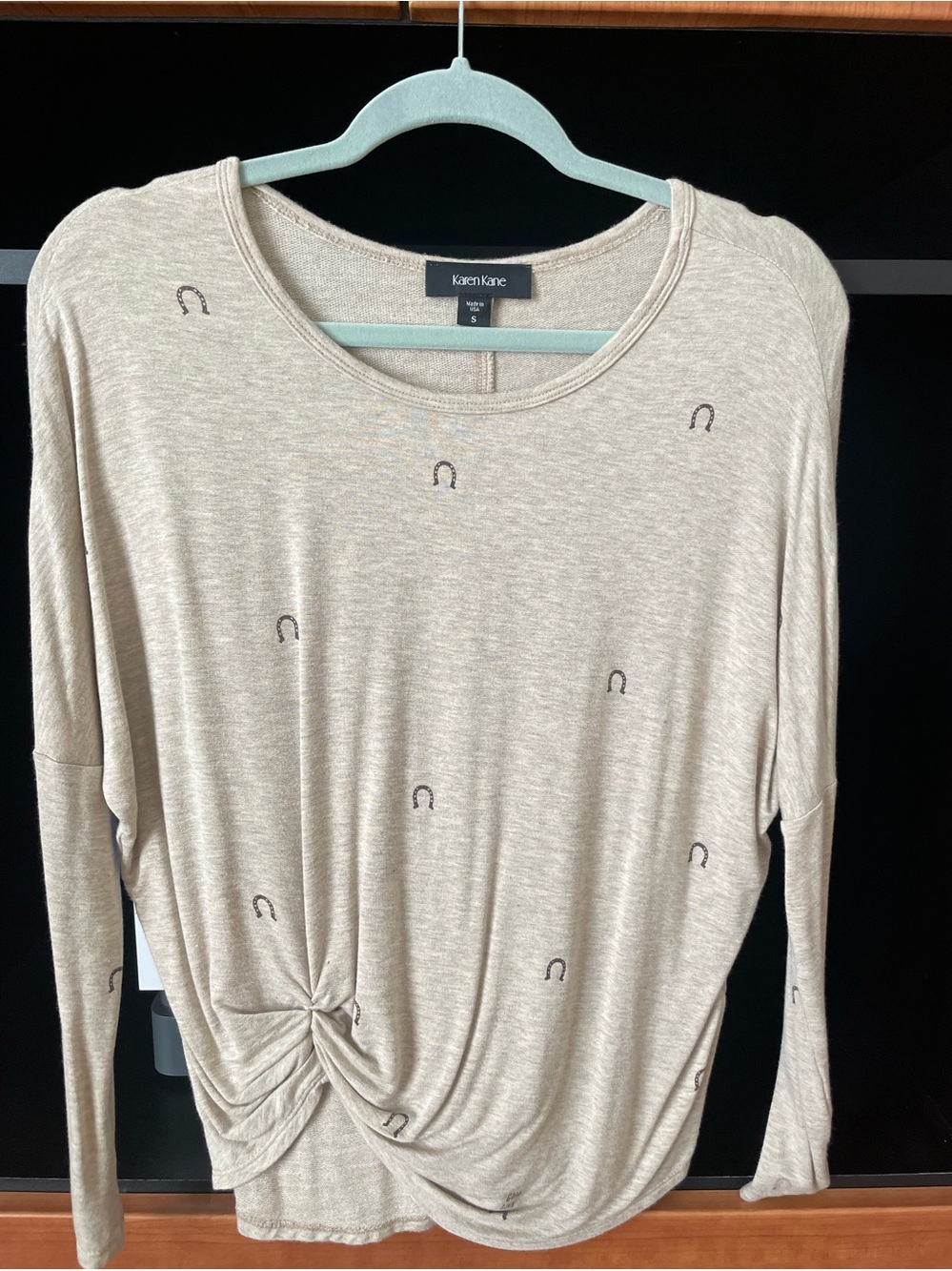Karen Kane Beige Twist-Hem Top
